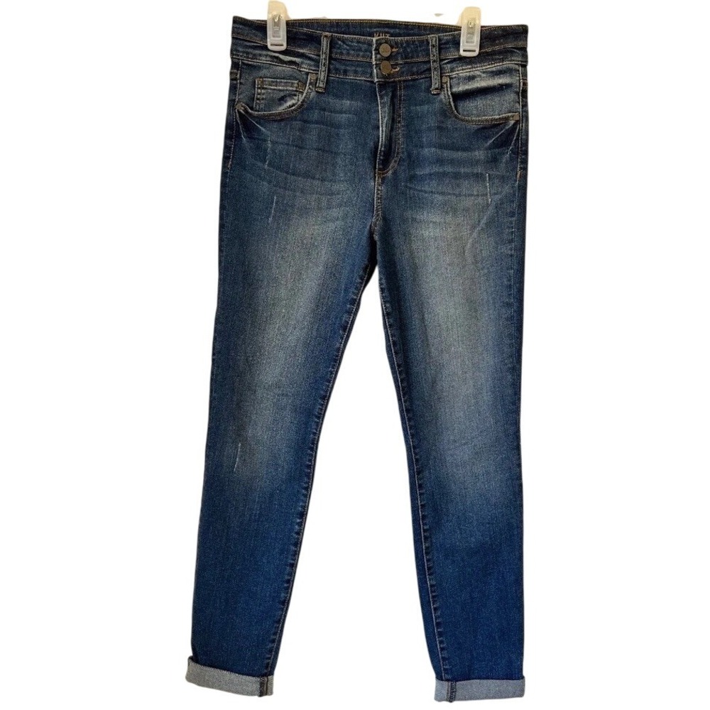 KUT from the Kloth High Rise Toothpick Skinny crop Jean Womens sz 10 Medium Wash